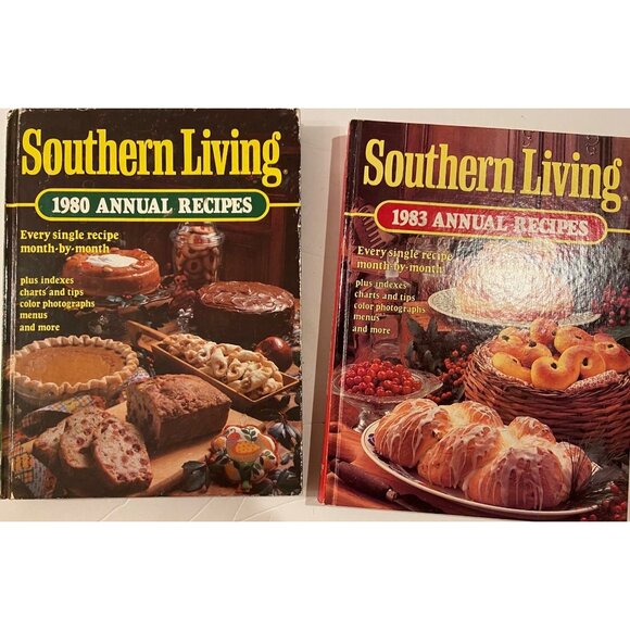 Vtg Southern Living 1980 & 1983 Ann. Recipes Cookbooks:Over 1400+ Pages Recipes - Picture 2 of 13
